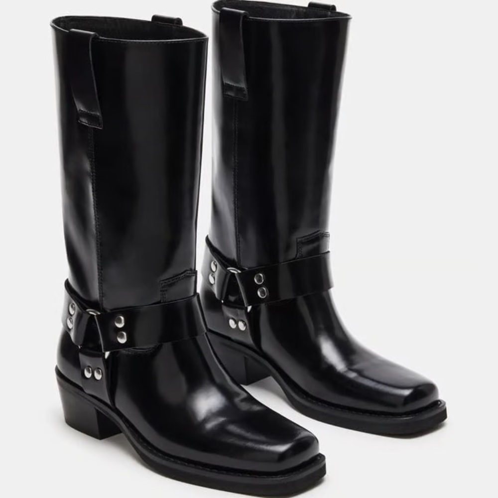 New Steve Madden Rhoda Harness Moto Biker Boots